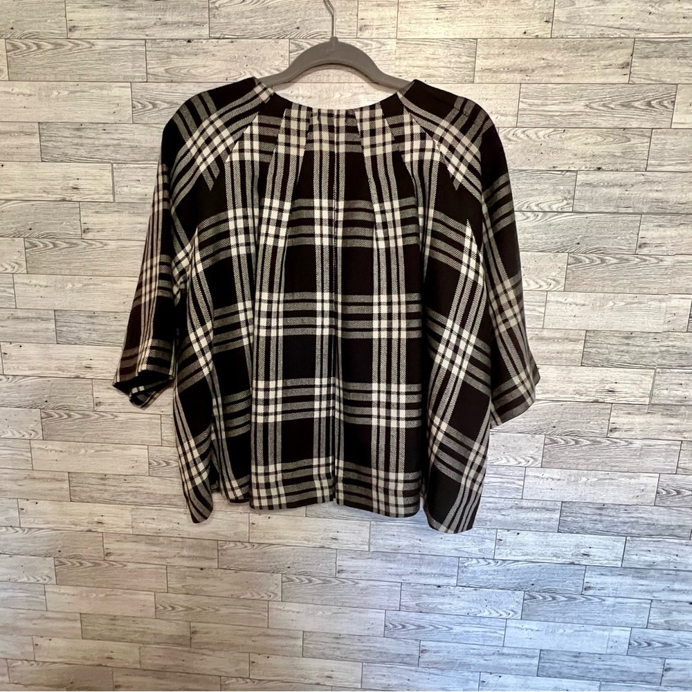 Black & White Plaid Jacket - Size 14 Covered Snap Buttons by New Directions - Picture 9 of 12